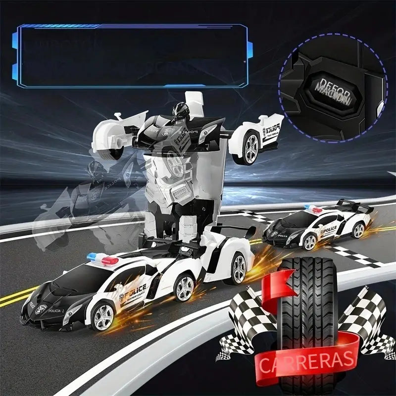 Carro Transformer Robot Juguete Interactivo Niños Transformable Control Remoto